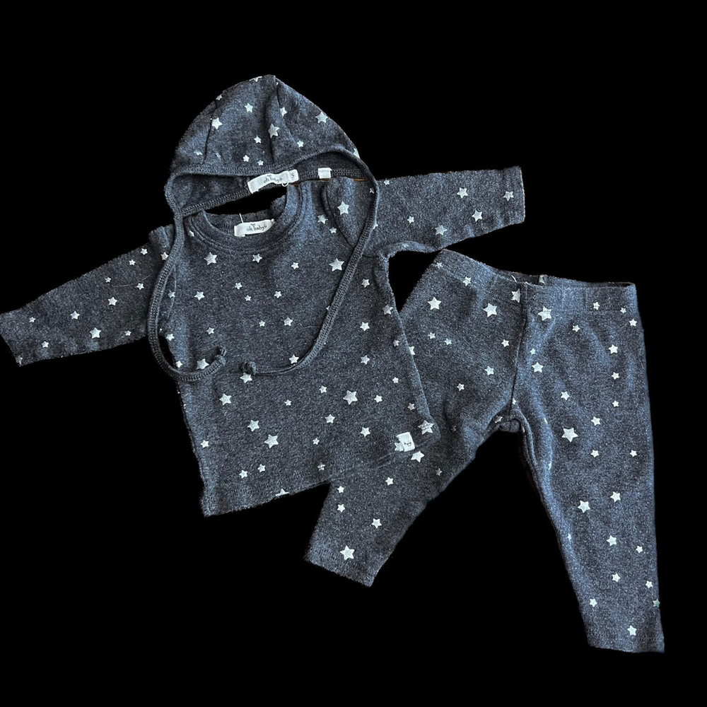 Oh Baby! Three-piece infant matching set star take home outfit cotton
